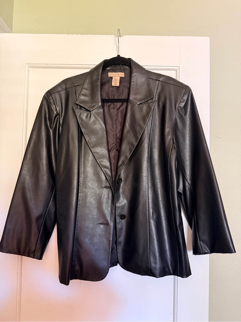 Mountain Lake Black Faux Leather Blazer Jacket